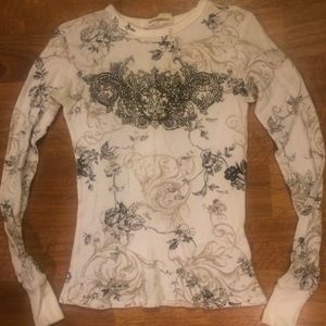 Miss Me Unplugged Embellished Waffle Tee